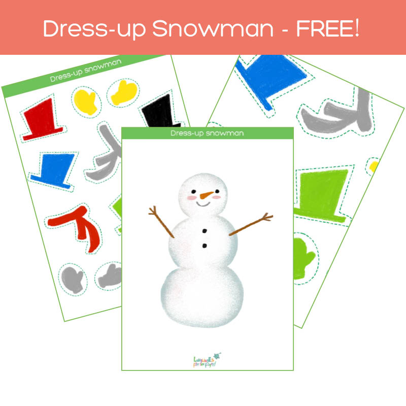 dress-up snowman flashcards pack free download feat. img