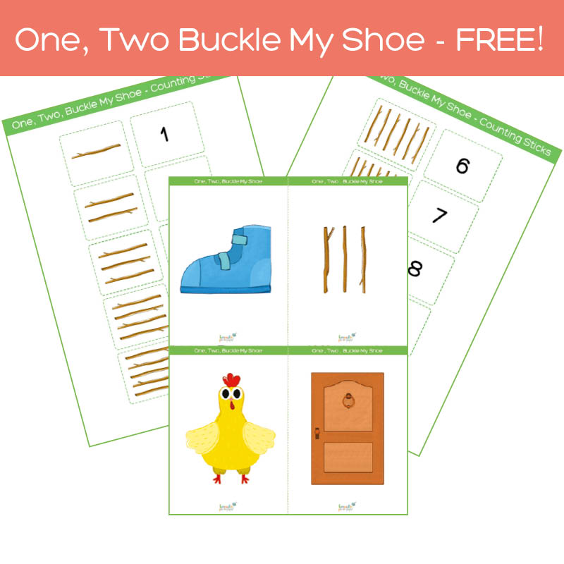 1, 2 buckle my shoe, flashcards pack free download feat. img