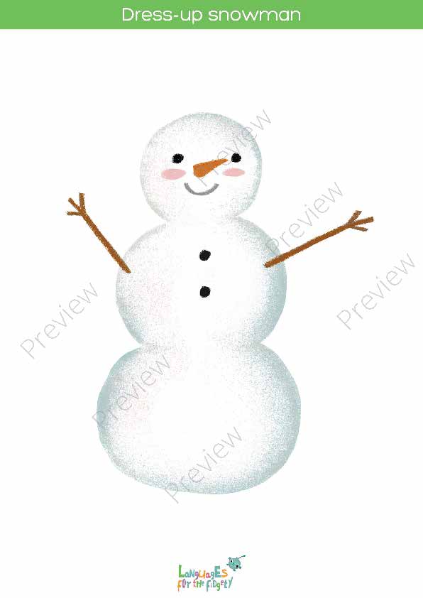 printable flashcards, snowman