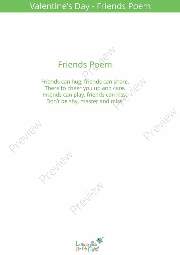 printable flashcards, valentine's day poem
