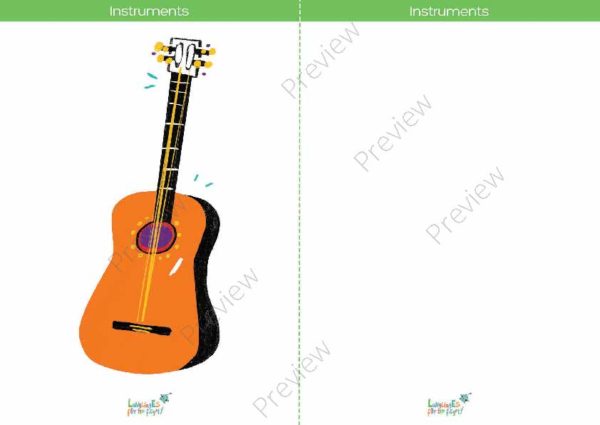 printable flashcards, musical instruments, guitar solo