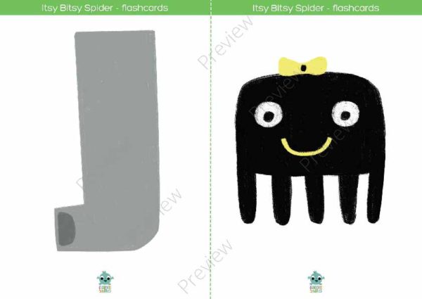 printable flashcards itsy bitsy spider spout spider