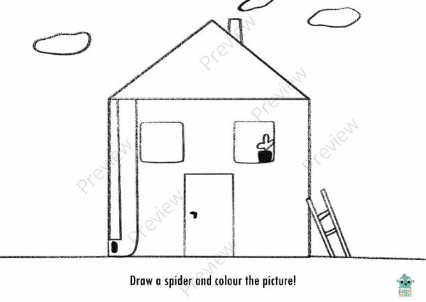 printable flashcards itsy bitsy spider colouring page