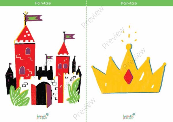 printable flashcards fairytale castle crown