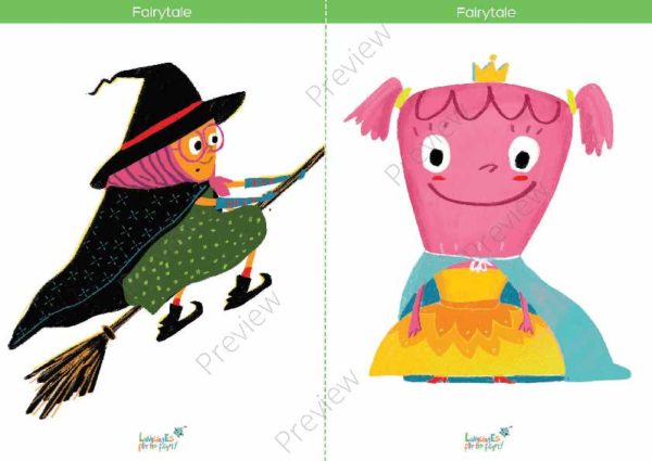 printable flashcards fairytale witch princess